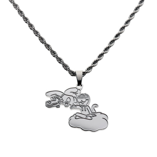 Junior H Stainless Steel Dragon Necklace