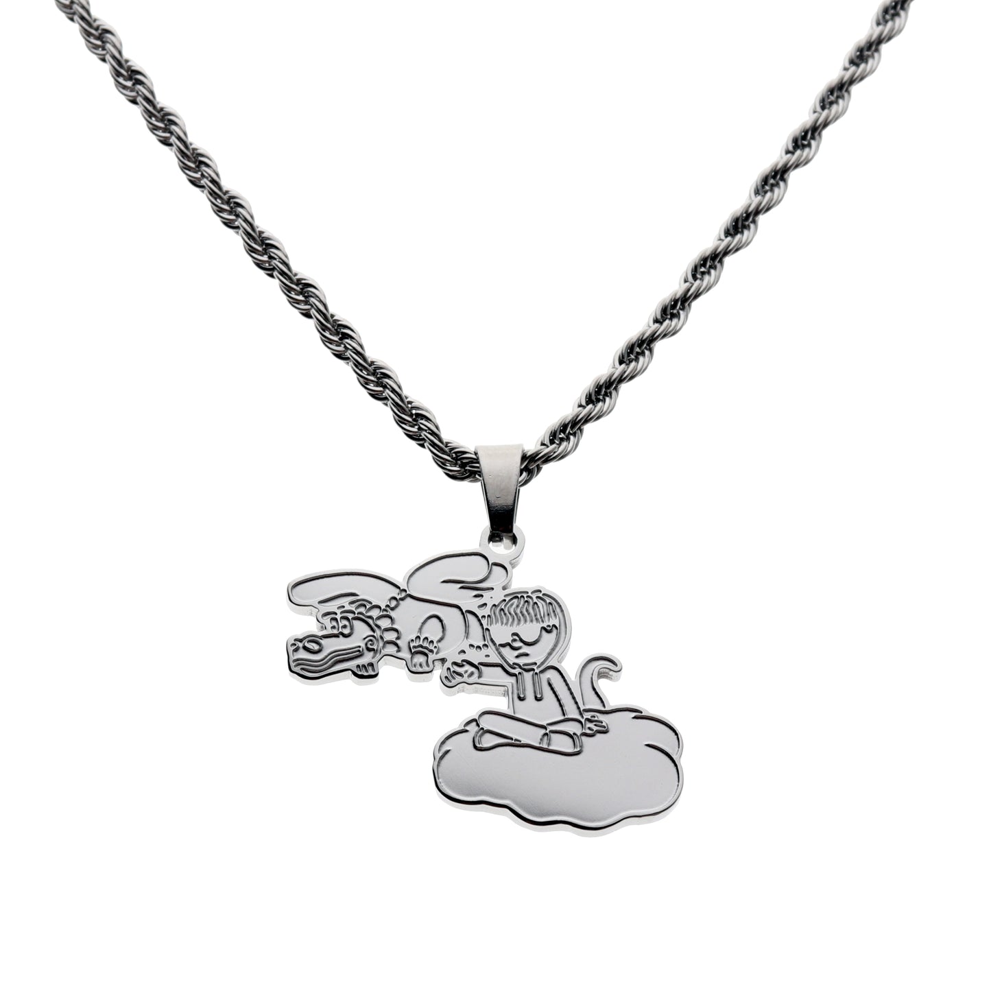 Junior H Stainless Steel Dragon Necklace