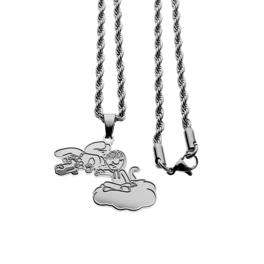 Junior H Stainless Steel Dragon Necklace